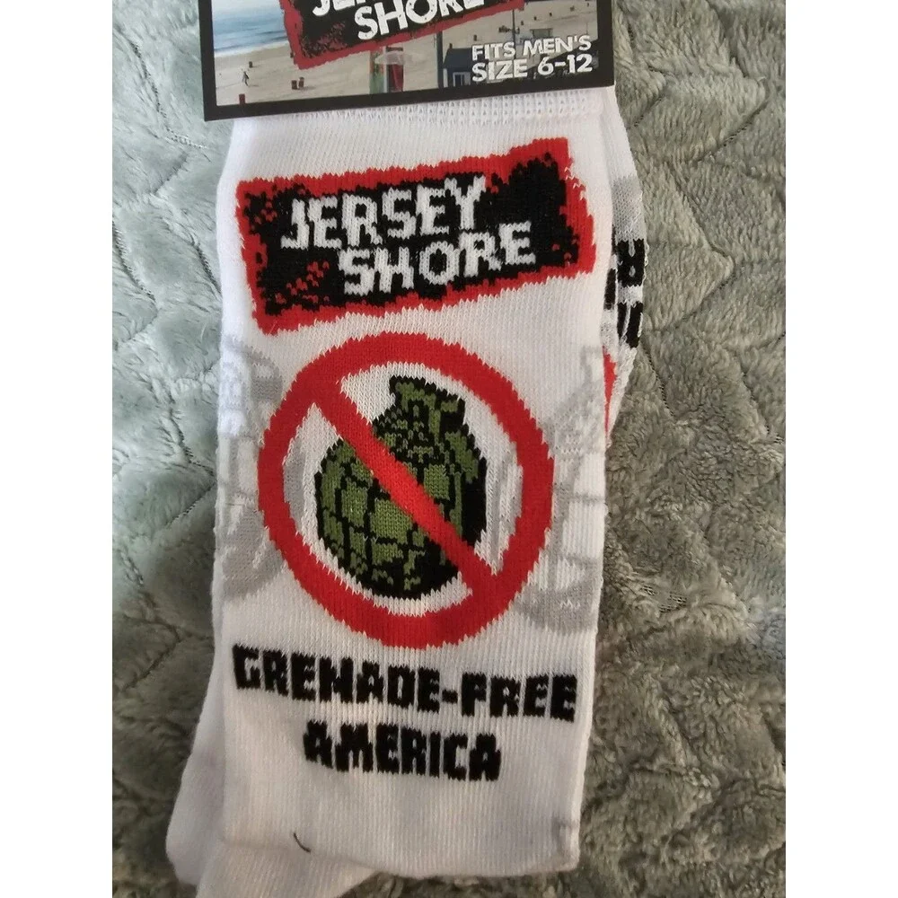 Rare New MTV Jersey Shore Grenade Men's crew socks size 6-12 NWT Colorful Y2K